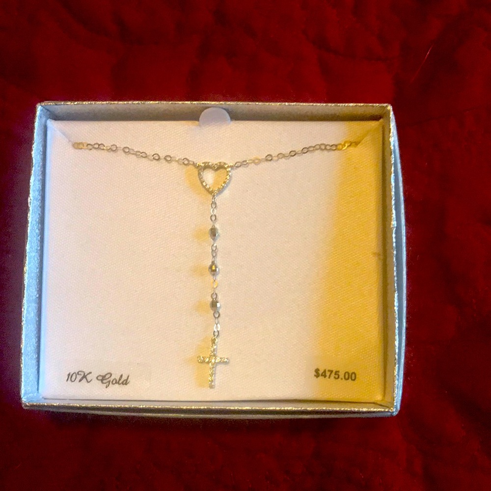 New 10K Gold Cross Necklace